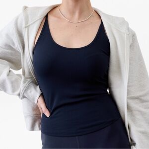 ATHLETA Signature Rib Thin Strap Tank, Navy Blue, Size L